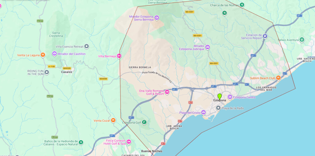 mapa de locales y pymes Estepona para hacer SEO local